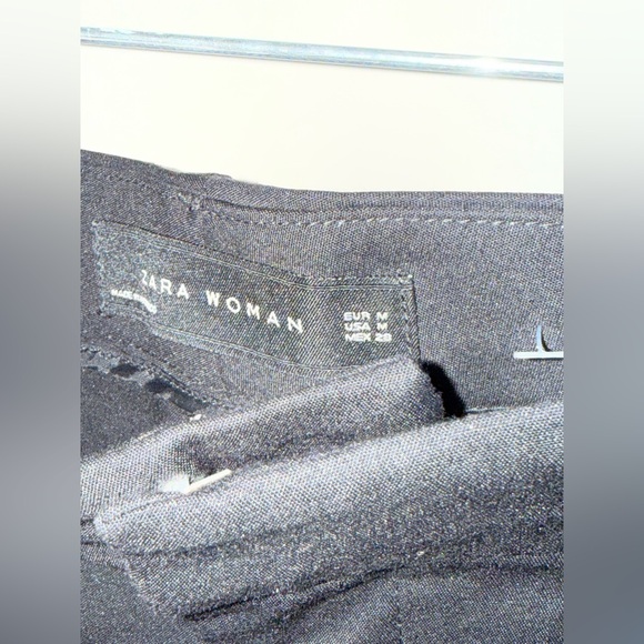 ZARA Womens Black Pants Full Length with side Slit Bottoms. Sz Medium - Picture 6 of 6